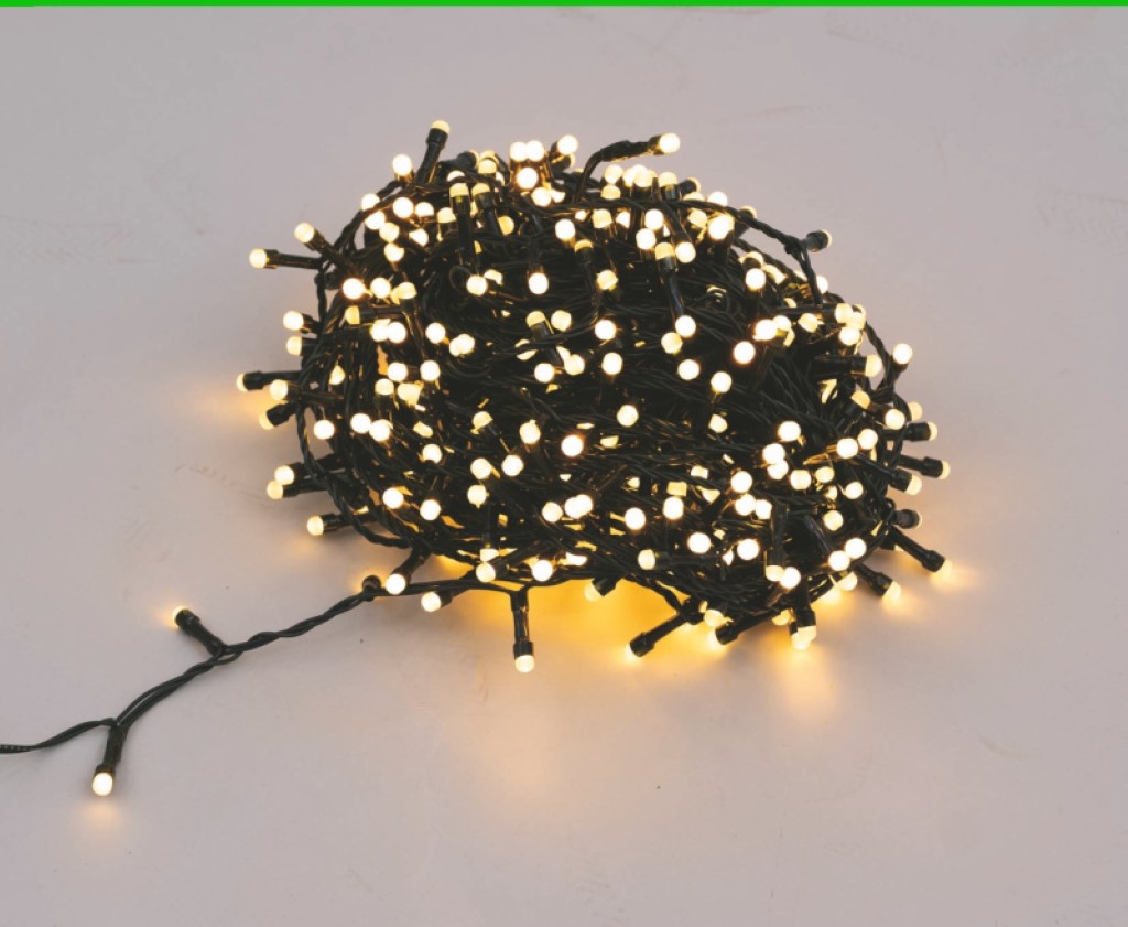 foto del prodotto catena luminosa 500 led tondi 25 m bianco caldo