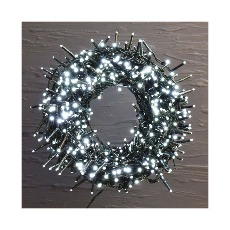 foto del prodotto catena luminosa 800 microled bianco freddo con giochi luce 16 m