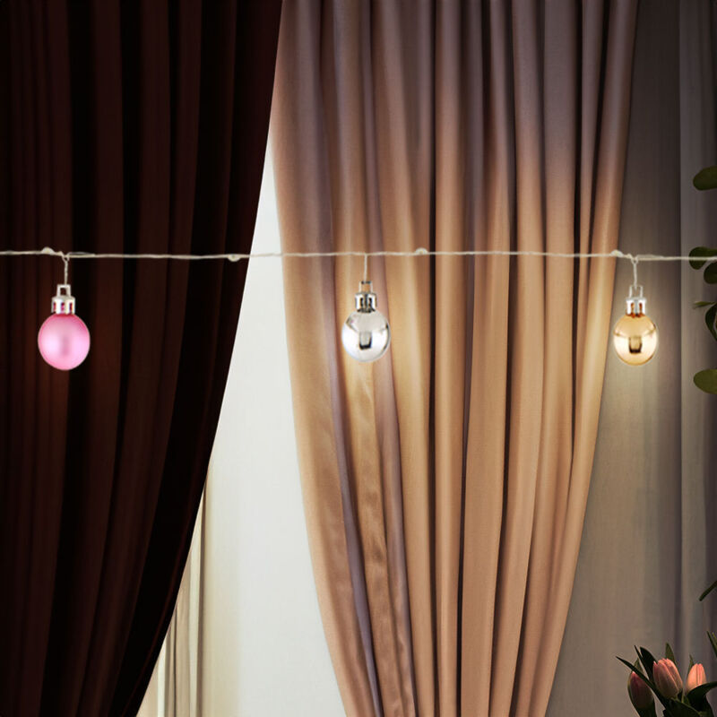 foto del prodotto catena luminosa a led catena luminosa natalizia 20x palline decorazioni colorate, 20x 0,03 w bianco caldo, l 220 cm