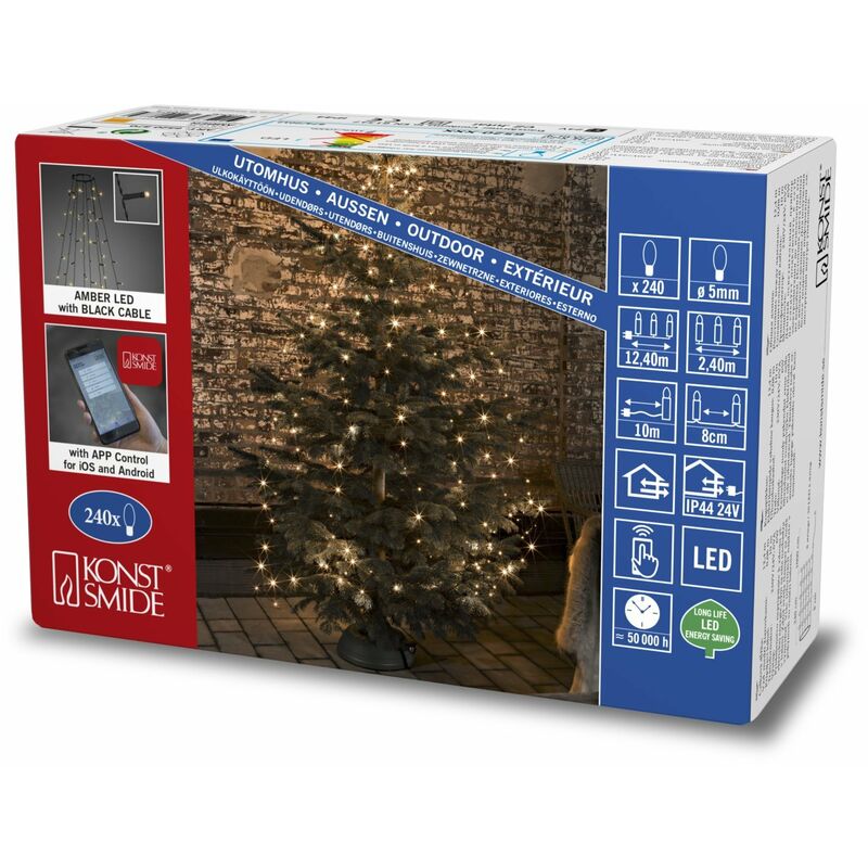 foto del prodotto catena luminosa a led con controllo tramite app., plastica, nero, 240 leds