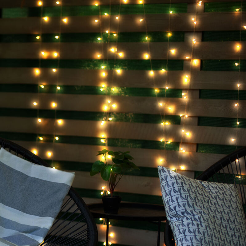 foto del prodotto catena luminosa a led da giardino lampada da esterno catena luminosa per feste, plastica trasparente, 120x 198lm 2700k bianco caldo, ip44, l 100 cm