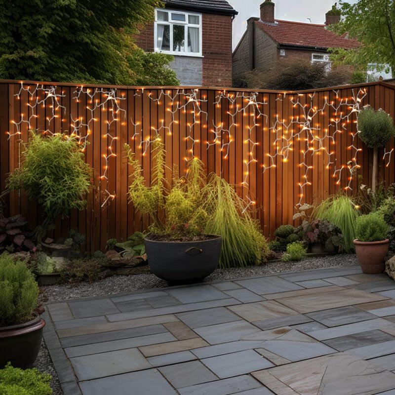 foto del prodotto catena luminosa a led lampada da giardino lampada da esterno catena luminosa per feste, plastica trasparente, 720x 198lm 2700k bianco caldo, ip44, l