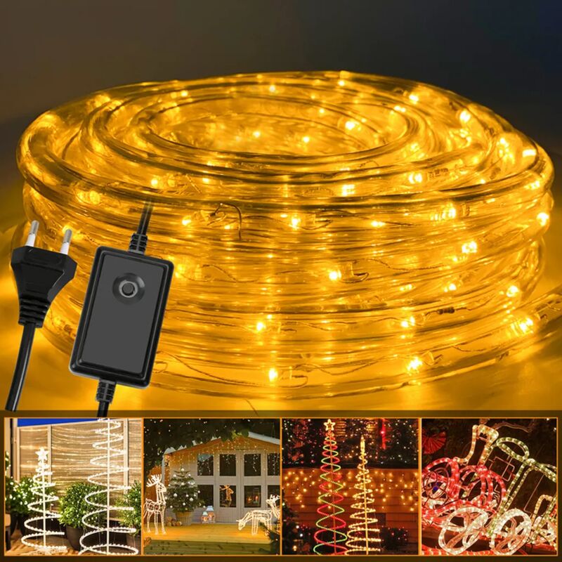 foto del prodotto catena luminosa a led per illuminazione esterna interna 30m bianco caldo