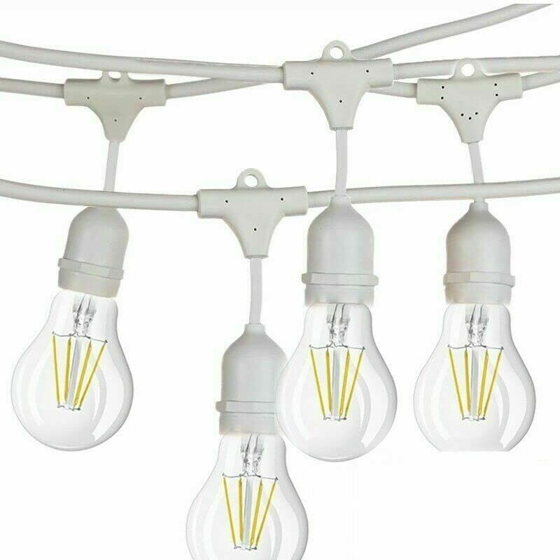 foto del prodotto catena luminosa di luci per esterno catenaria lampadine a luce led per esterno e interno catena pendente bianca 