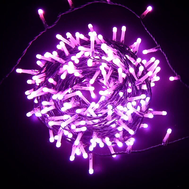 foto del prodotto catena luminosa di natale a 300 led con 8 giochi di luce per uso interno esterno luce rosa 