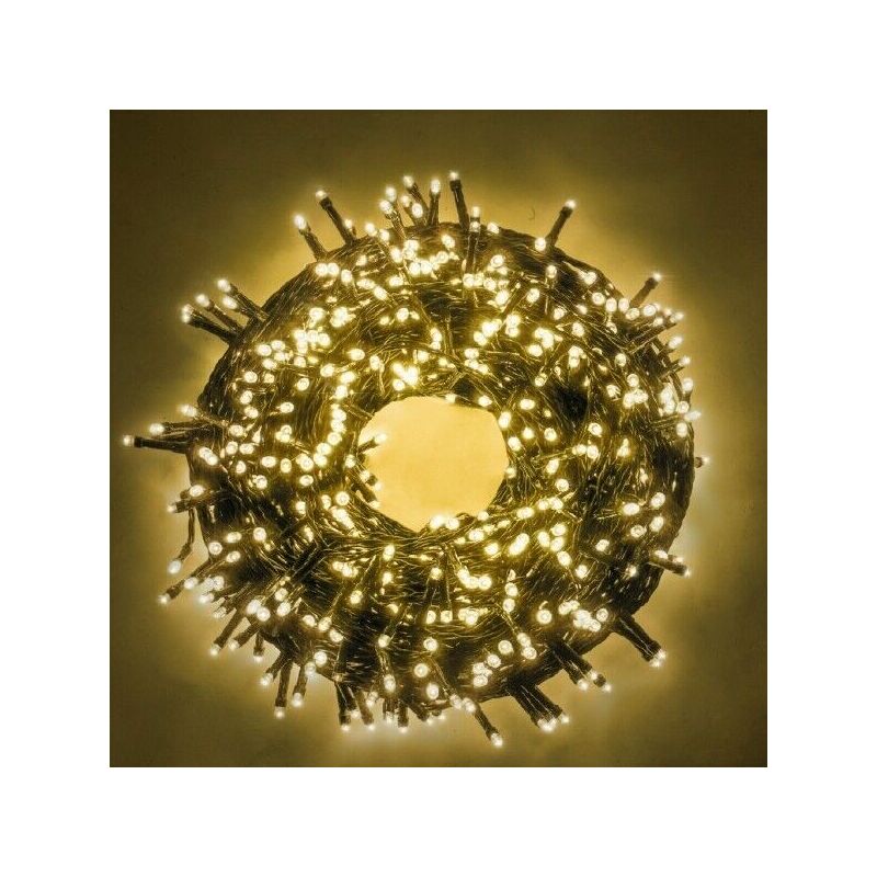 foto del prodotto catena luminosa di natale a 720 led con 8 giochi di luce per uso interno esterno luce calda 