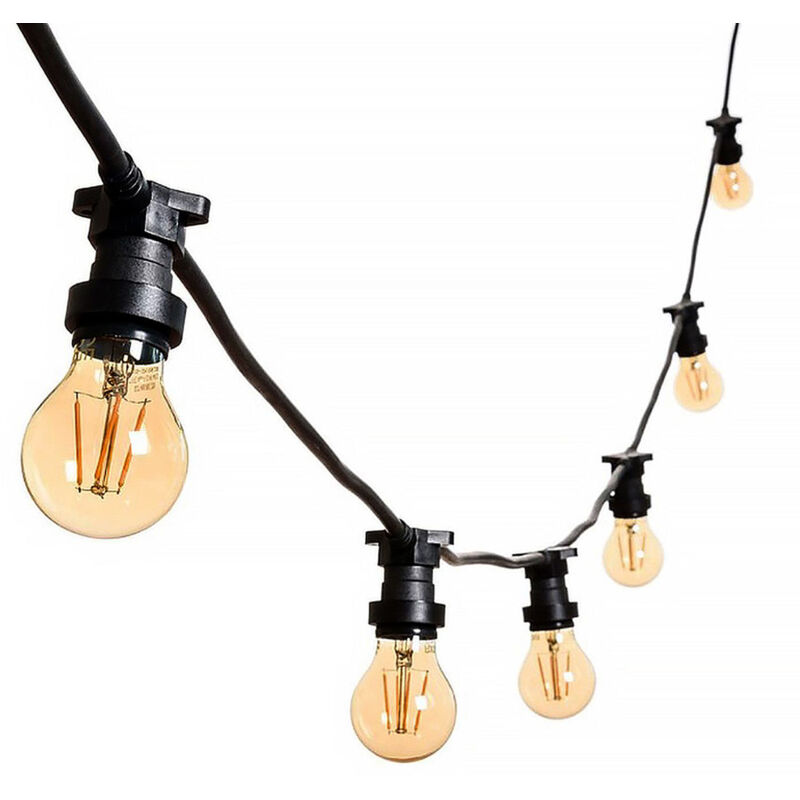 foto del prodotto catena luminosa led 10m 10 portalampada e27 prolungabile ip54 per esterni ideale per feste eventi e decorazioni natalizie
