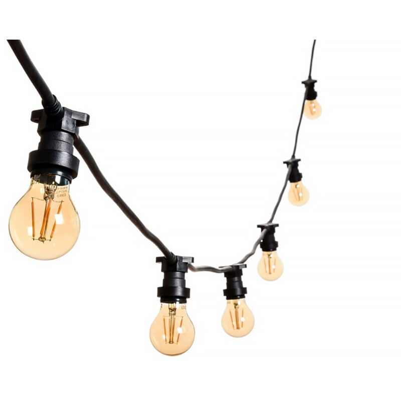 foto del prodotto catena luminosa led 5m e 10 portalampada e27 prolungabile ip54 per esterni ideale per feste eventi e decorazioni natalizie