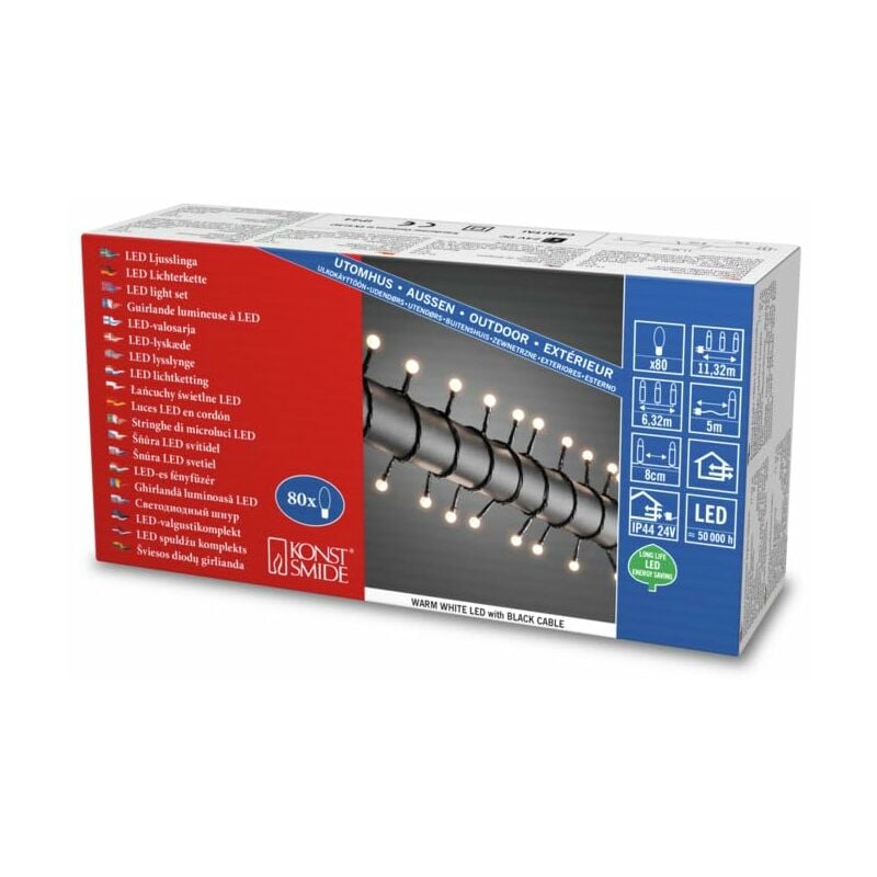 foto del prodotto catena luminosa led con lampadine a sfera, bianco warmwei , taglia unica konstsmide