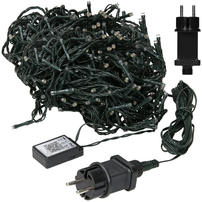 foto del prodotto catena luminosa led per natale ghirlanda con 720 led lunghezza 54 m luce bianco freddo ip44 stringa lucine natalizie addobbi illuminazione casa