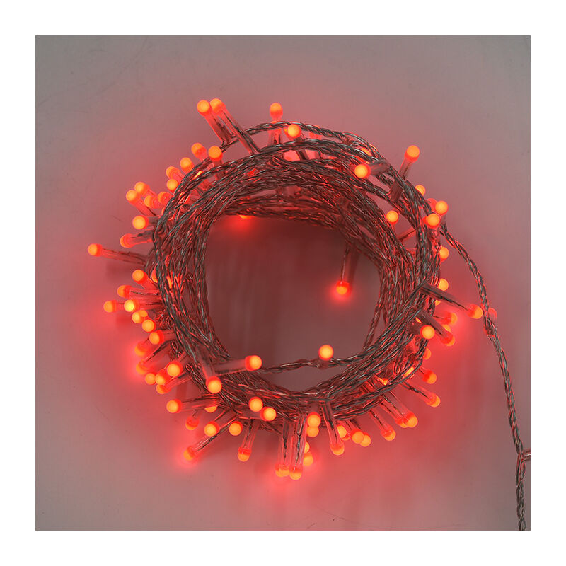 foto del prodotto catena luminosa led tondo 360 con 300 luci rosse illuminazione festiva interna esterna