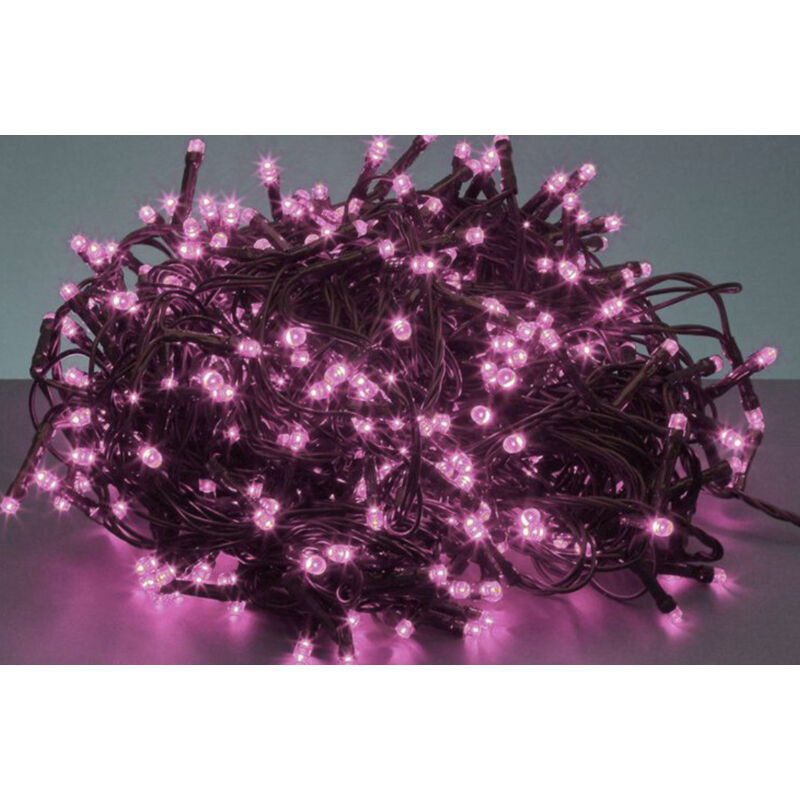 foto del prodotto catena luminosa rosa pink 500 led 30 metri da interno ed esterno con 8 funzioni per illuminazione casa, albero di natale e vetrine