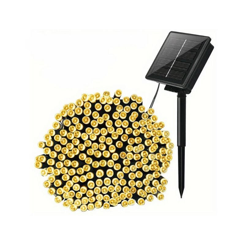 foto del prodotto catena luminosa solare 480 led bianco caldo con giochi luce
