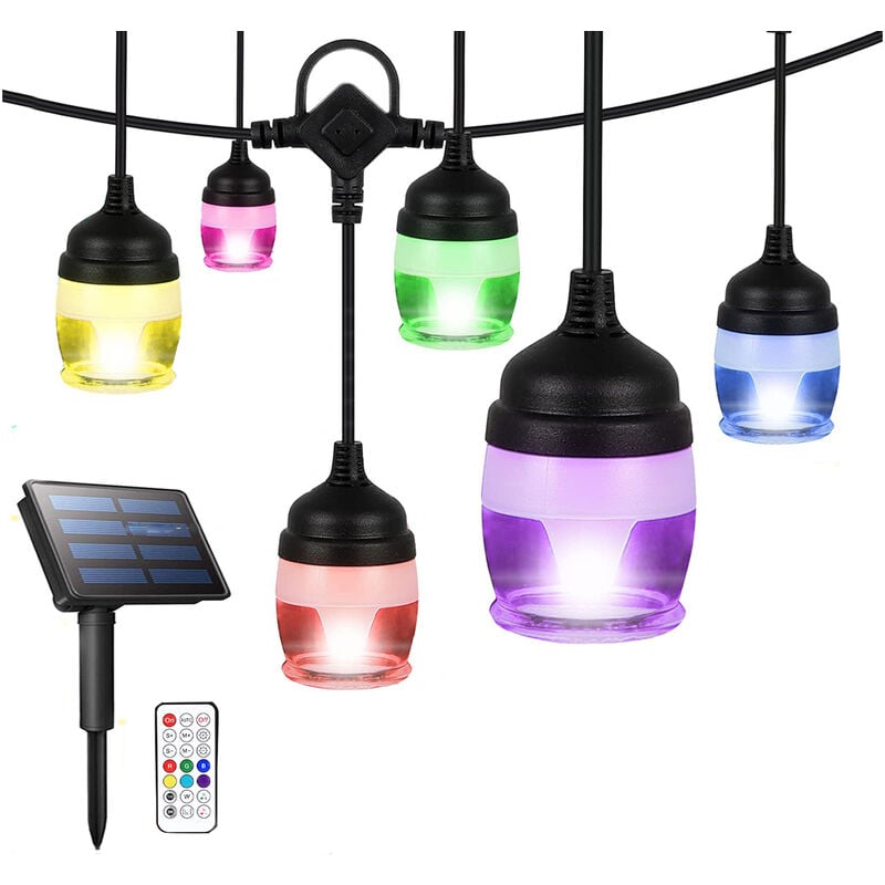 foto del prodotto catena luminosa solare 9mt rgb 12 lampadine stringa decorativa luci di natale