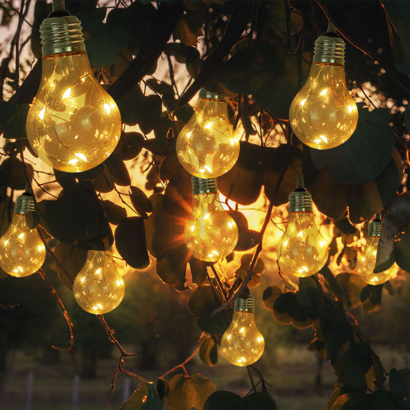 foto del prodotto catena luminosa solare a led lampadine esterne catena luminosa esterna decorazione balcone solare, corda di canapa, led 3 watt bianco caldo, l 570
