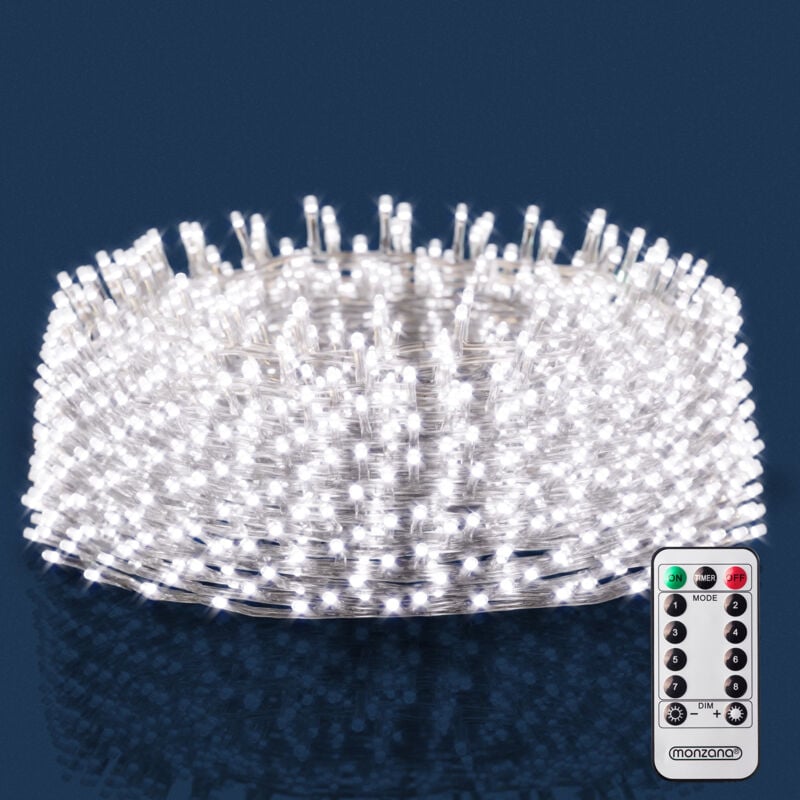 foto del prodotto catena luminosa telecomando 8 modalit timer interno esterno cascata luci led stringa luci led 200 led kalt wei fernbedienung de 