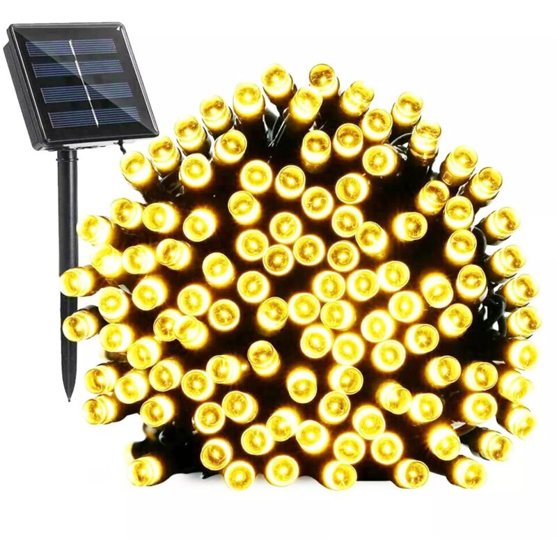foto del prodotto catena luminosa vintage 7m 100 led colorata solare per esterno, 8 modalit ip44 impermeabile per giardino, balcone, matrimonio, feste, bianco