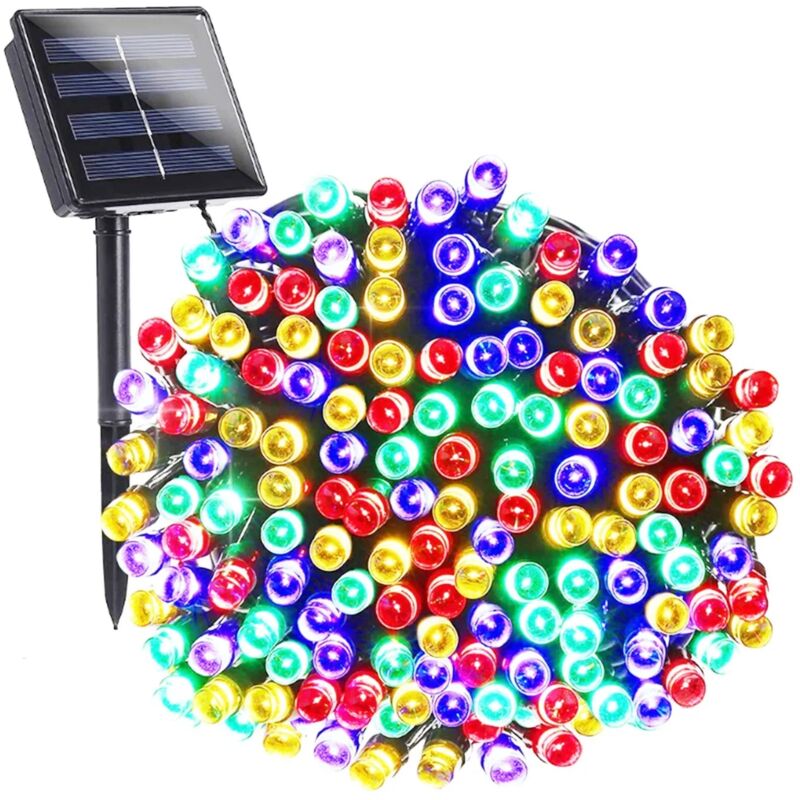 foto del prodotto catena luminosa vintage 7m 100 led colorata solare per esterno, 8 modalit ip44 impermeabile per giardino, balcone, matrimonio, feste, bianco