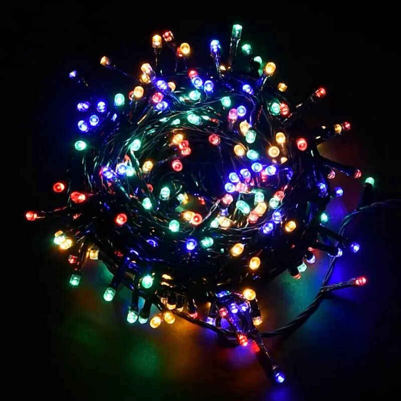 foto del prodotto catena mantello di natale a 280 led con 8 giochi di luce per uso interno esterno luce multicolore 