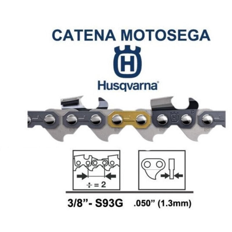 foto del prodotto catena motosega husqvarna s93g passo 3 8 mini spess 1,3 mm maglie 50