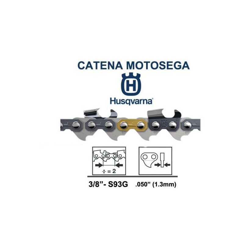 foto del prodotto catena motosega husqvarna s93g passo 3 8 mini spess 1,3 mm maglie 52