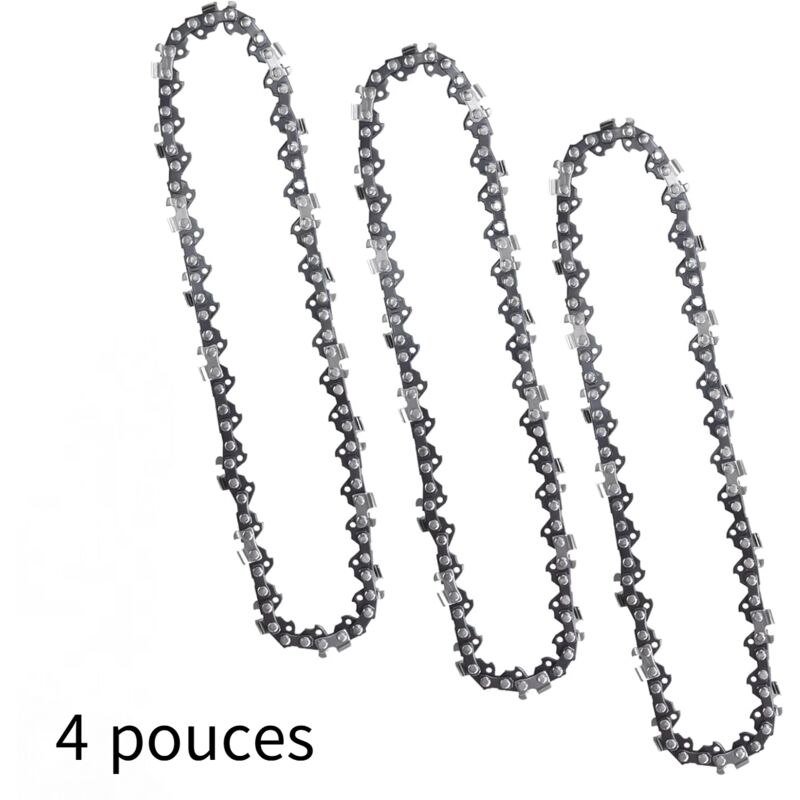 foto del prodotto catena per motosega mini ymyny, 3 pezzi catena per motosega da 4 pollici 28 maglie di trasmissione catena in lega di acciaio di ricambio accessori