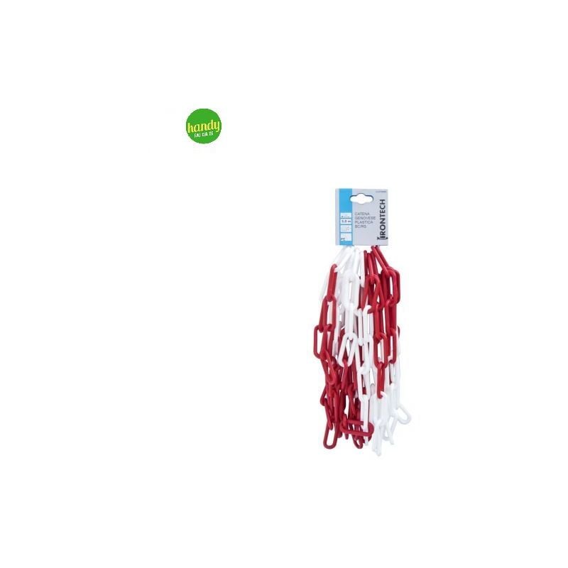 foto del prodotto catena segnaletica masidef pretagliata in plastica bianco rosso 6 mm