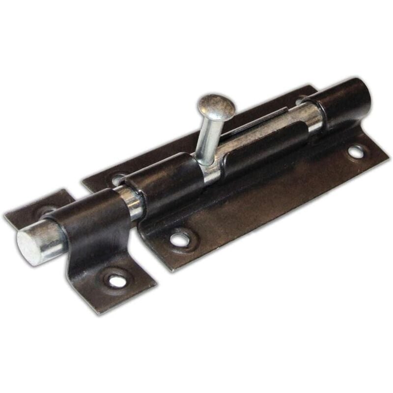 foto del prodotto catenaccio a cannone in acciaio nero chiusura porta portone 120mm