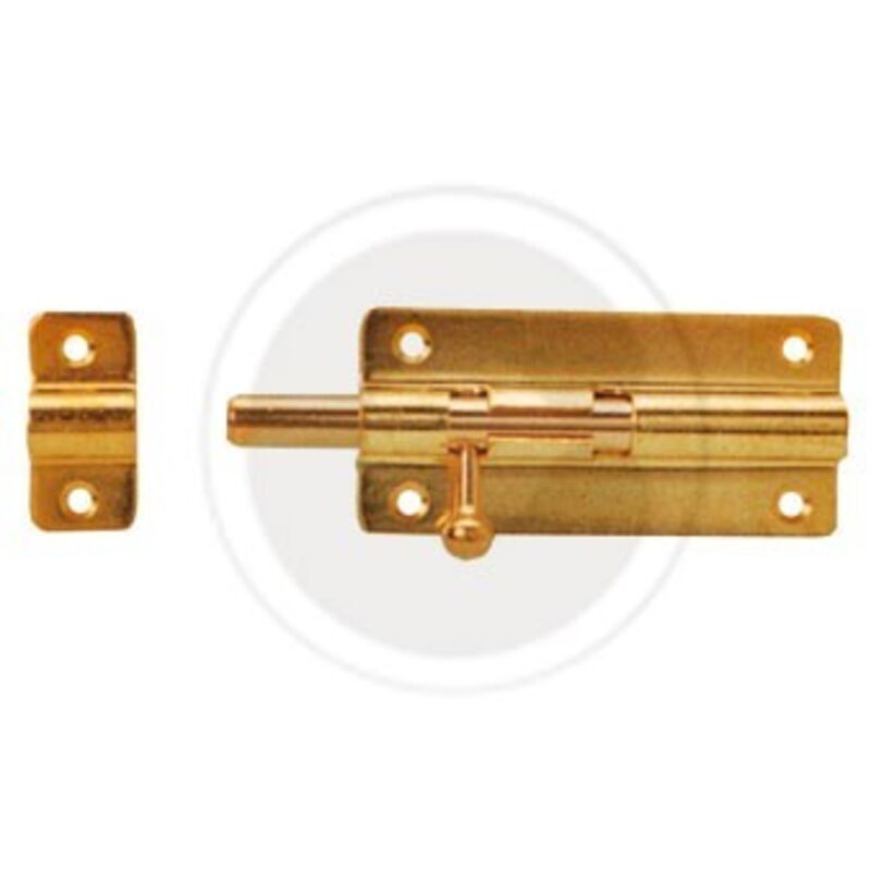 foto del prodotto catenacciolo piatto ottone lucido 100 mm catenaccio porte porta imof