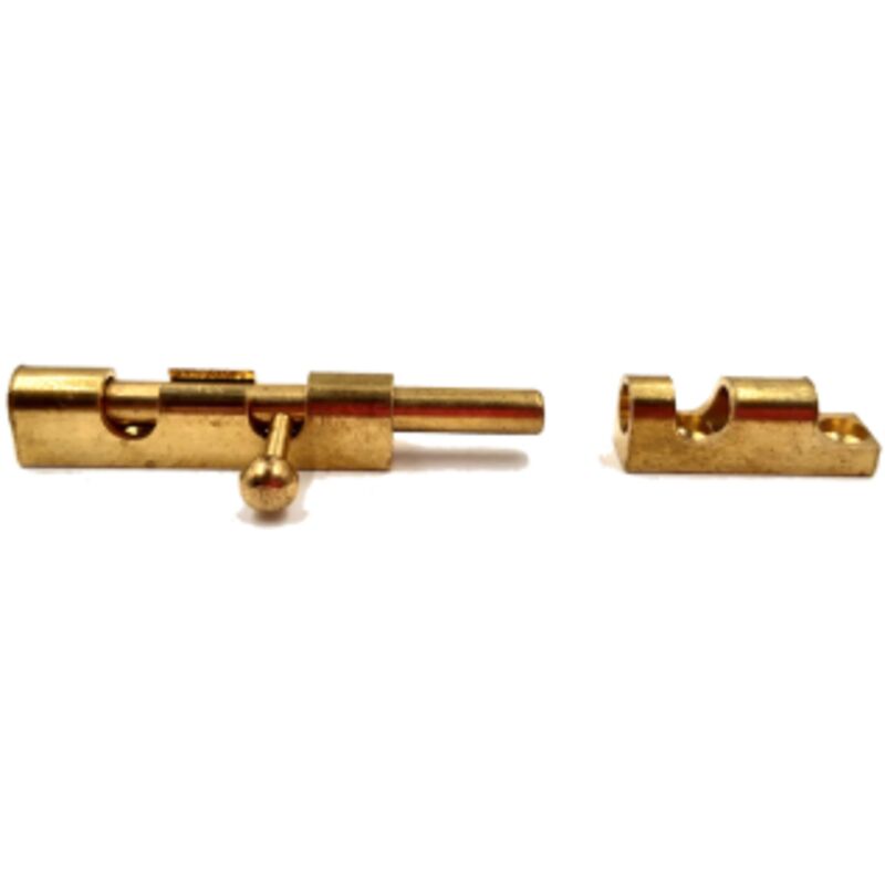 foto del prodotto catenacciolo tondo ottone lucido 80 mm catenaccio cannone porte imof