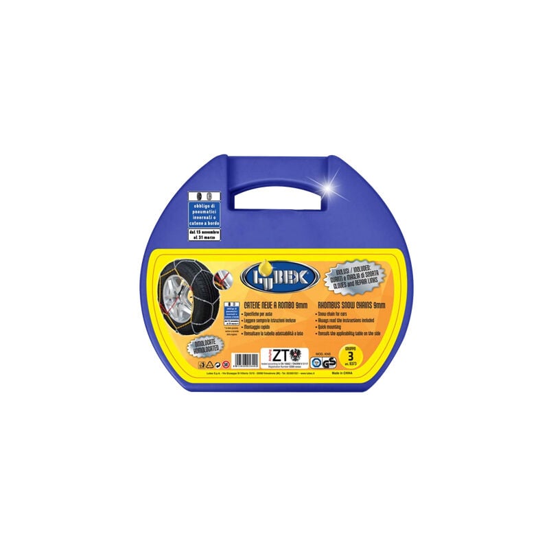 foto del prodotto catene auto omologate 9 mm a rombo cementate montaggio rapido gruppo 030 
