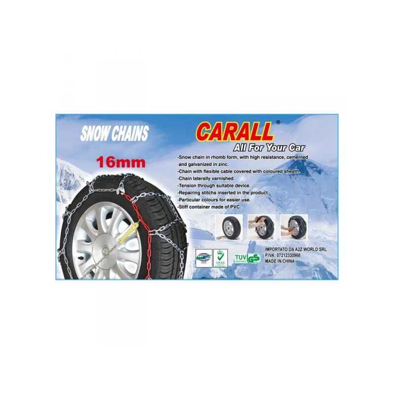 foto del prodotto catene da neve 16mm per suv 4wd 4x4 furgone camper jeep gruppo 210 carall
