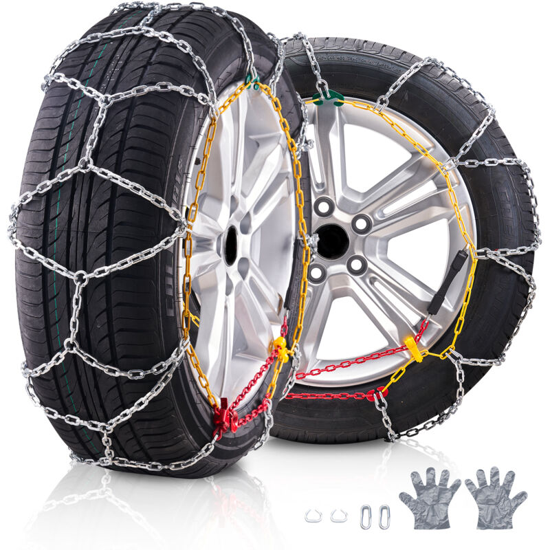 foto del prodotto catene da neve 530 605mm catene da pneumatici lega di acciaio al manganese, catene di trazione di emergenza 2 pezzi, per auto catene di emergenza per