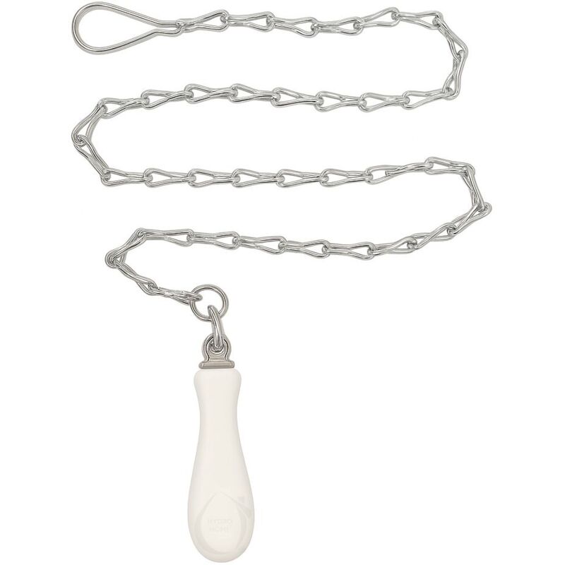foto del prodotto catenella a maglia ovale con pull in ceramica bianco per cassetta wc alta