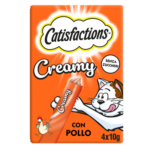foto del prodotto catisfaction dreamies creamy snack per gatti 4x10 gr pollo 1 ordine scegli lo sconto bzr5 bzr20 200 punti fedelt 