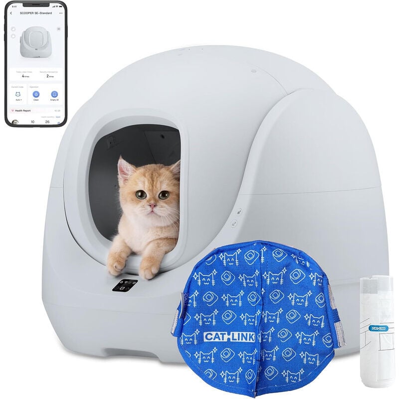 foto del prodotto catlink - baymax-lite lettiera autopulente, anti-odor, app, 4 modalità di pulizia