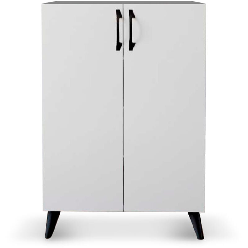 foto del prodotto catter house armadio multiuso scarpiera rodas bianco 60x33x87 cm con 2 porte e 3 ripiani di altezza regolabile, colore bianco
