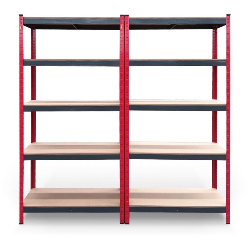 foto del prodotto catter house pack 2 scaffali in metallo rack cargo advance 90 90x40x180 cm in acciaio zincato e mdf con ripiani regolabili
