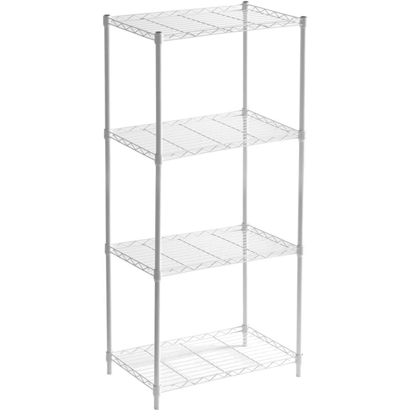 foto del prodotto catterhouse scaffale metallico con grata catter house klaus 120 56x35x120 cm color bianco con 4 ripiani supporta fino a 140 kg