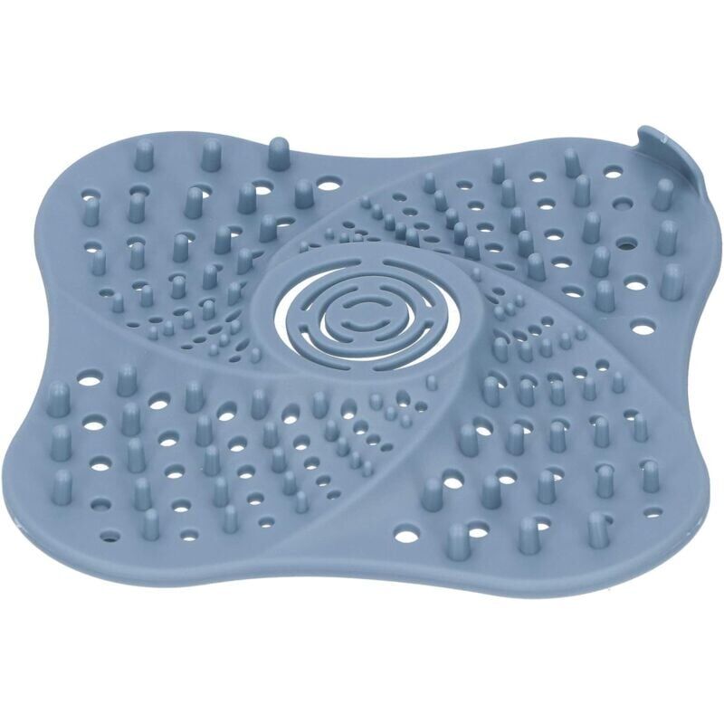 foto del prodotto cattura capelli, copri scarico bagno, copri scarico pavimento, tappo anti intasamento, filtro fognario per lavandino, blu