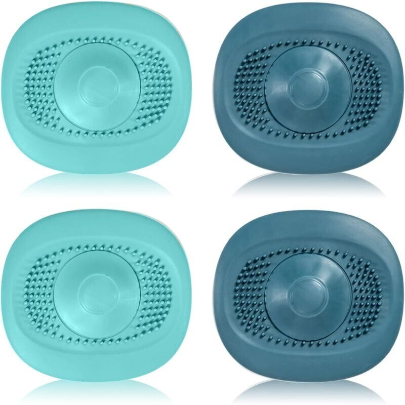 foto del prodotto cattura peli per doccia, tappo per lavello da cucina, 4 filtri morbidi per lavello in silicone con forte assorbimento, pu premere vortex per