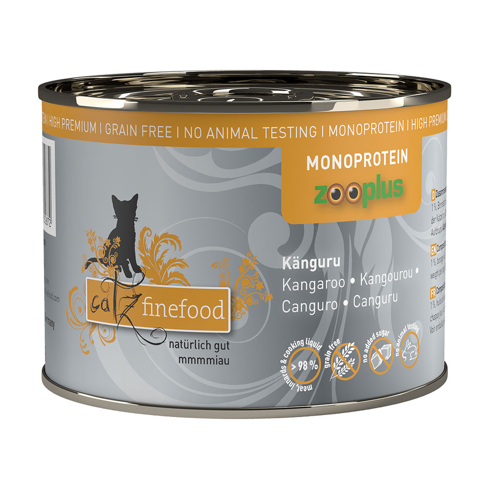 foto del prodotto catz finefood monoproteico zooplus 6 x 200 g alimento umido per gatti canguro