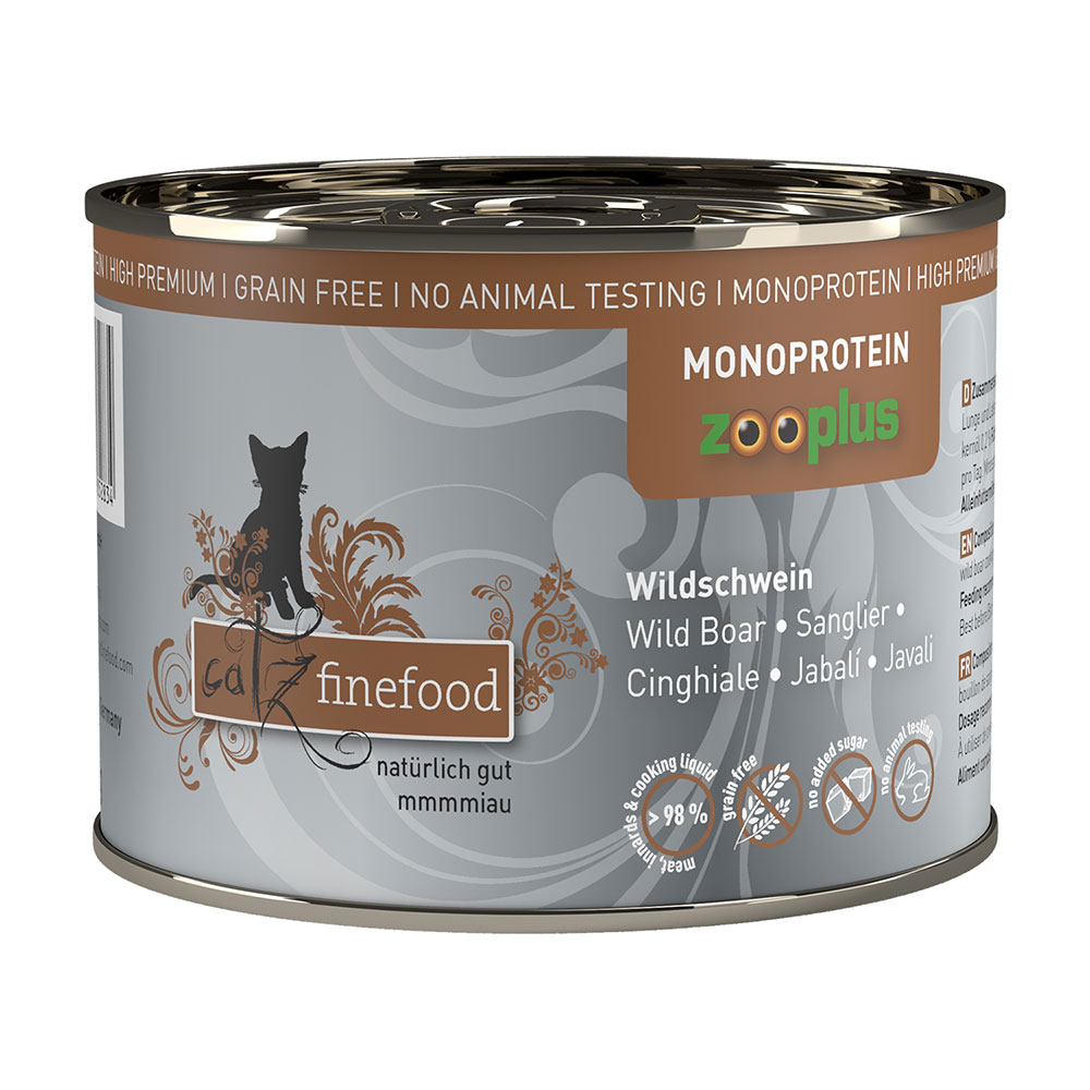 foto del prodotto catz finefood monoproteico zooplus 6 x 200 g alimento umido per gatti cinghiale