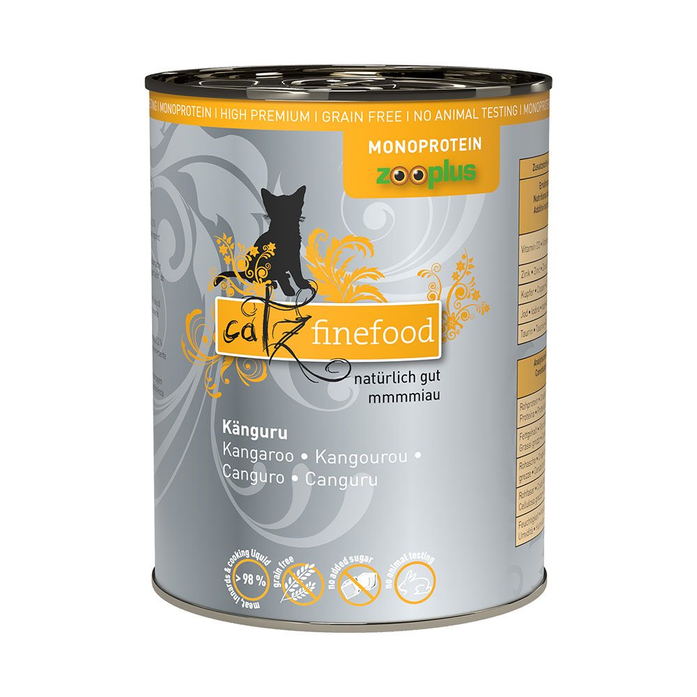foto del prodotto catz finefood monoproteico zooplus 6 x 400 g alimento umido per gatti canguro