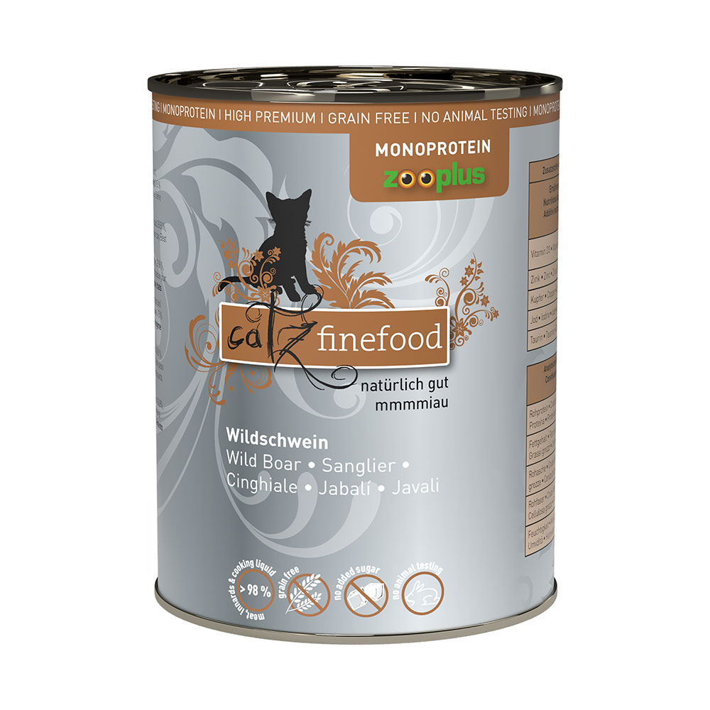 foto del prodotto catz finefood monoproteico zooplus 6 x 400 g alimento umido per gatti cinghiale