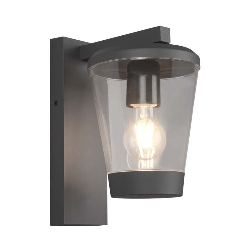foto del prodotto cavado applique da esterno antracite con diffusore trasparente ip44 h. 28cm