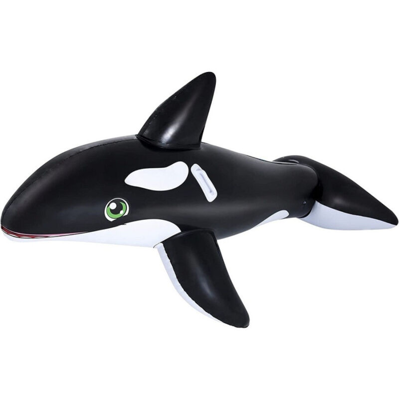 foto del prodotto cavalcabile a forma di orca gonfiabile grande 203x102cm 3 anni con maniglie 41009 trade shop traesio