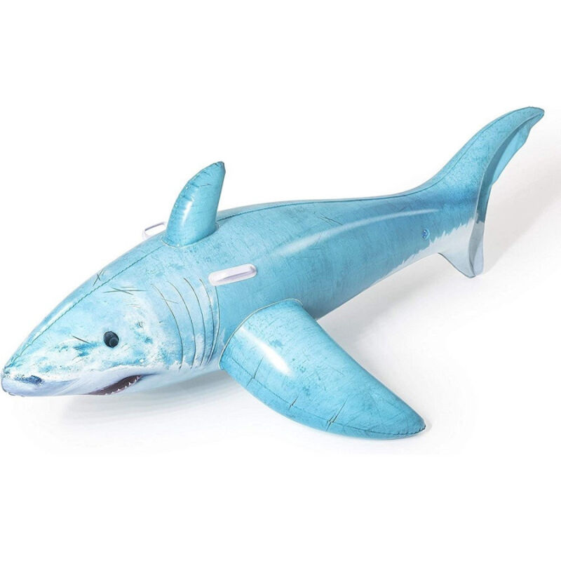foto del prodotto cavalcabile gonfiabile a forma di squalo 3d con maniglie 183x102cm piscina 41405 trade shop traesio
