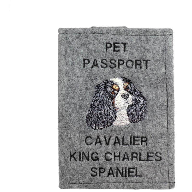 foto del prodotto cavalier king charles spaniel portapassaporto per cani, portadocumenti, regalo per viaggiatori di art dog