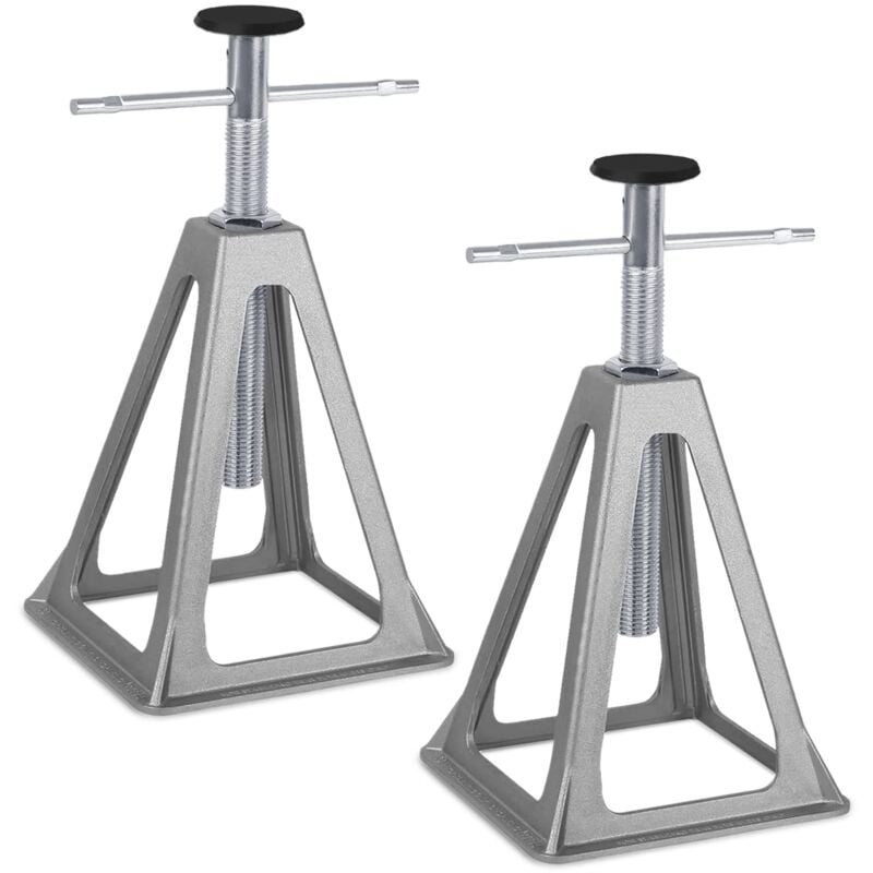 foto del prodotto cavalletto cavalletto cavalletto, supporti per auto, regolabile in altezza 28 43 cm, accessori per caravan, portata fino a 1000 kg, confezione da 2